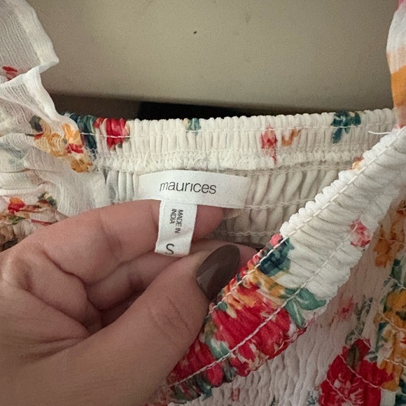 Maurices Floral Smocked Dress - Red and White - Picture 4 of 6